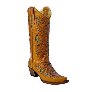 Corral Vintage Brown & Teal Boots